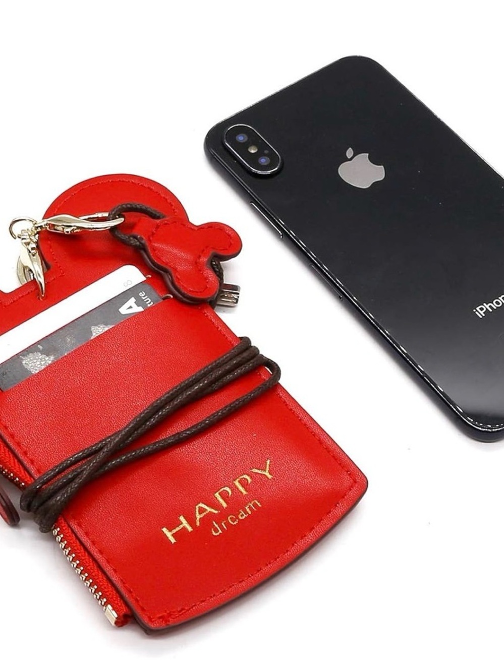 New Mickey Ear Crossbody Card Holders in Black & Red - Picture 7 of 8